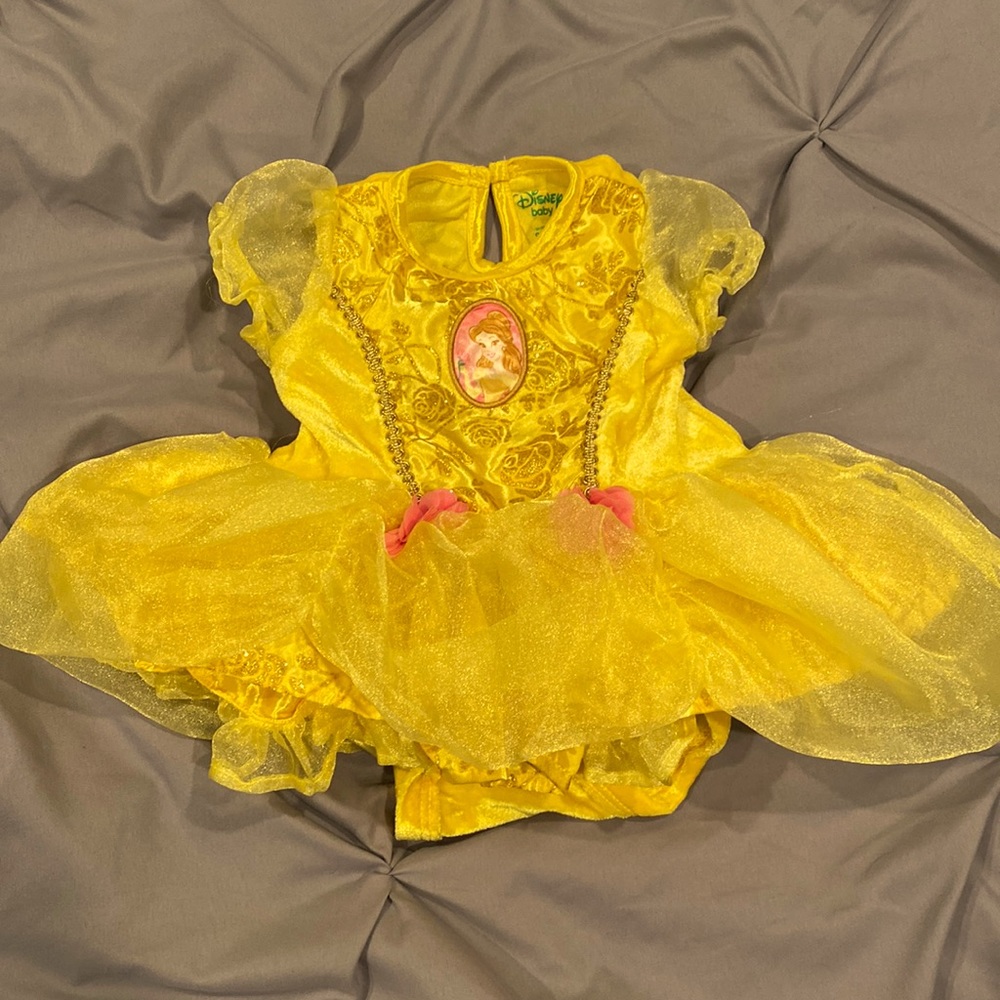 NWOT. Disney baby Belle onesie dress. 0-6 months.